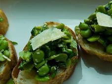 Broad Bean Mint Bruschetta