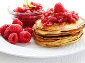 Apple Raspberry Sauce Ricotta Pancakes
