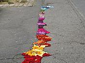 Decorative Fabric Filled Potholes Paris