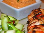 Chicken Satay Skewer with Spicy Cucumber Salad