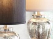 Mercury Glass Lamp with Custom Fabric Shade Less Than