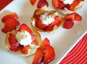 Super Easy Dessert Wonton Cups Filled with Strawberries Cream