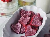 Homemade Raspberry Yogurt Gummy Glitter Hearts.