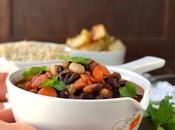 Vegetarian Three Bean Stew with Roasted Potatoes