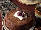 Whole Wheat Cinnamon Spice Layer Cake with Chile Chocolate Sauce