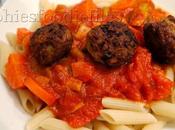 Spiced Chicken Meatballs with Home-made Tomato Veggies Sauce Spelt Penne!