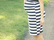 Striped Maternity Dress Flower Hair