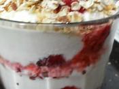Strawberry Yogurt Parfait Topped with Oats