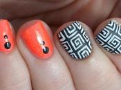 Black Neon Abstract Square Nails