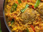 Saffron Chicken with Peppers Peas