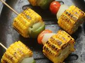 Corn Kebabs: Sticks: Summer Appetizer: Vegetarian Kebabs