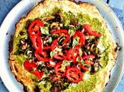 Swiss Chard Pesto Mushroom Pizza Cauliflower Crust|REPOST