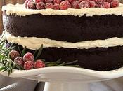 Wine Chocolate Cake with Sugared Cranberries