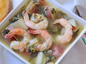 Shrimp, Potato Turnip Green Soup