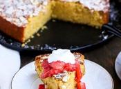 Gluten Free Honey Cornmeal Cake with Strawberry Compote Whipped Cream