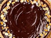 Chocolate Peanut Butter Tart with Pretzel Crust (Gluten Free Vegan)