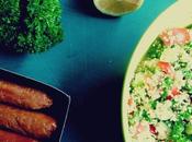 Vegan Merguez with Sprouted Quinoa Tabouli Salad