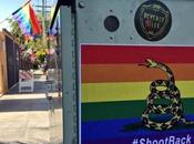 West Hollywood Plastered with Rainbow #ShootBack Signs