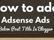 AdSense Below Post Title Blogger.