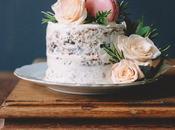 Rose Water Chocolate Chunk Layer Cake with Frosting Macarons