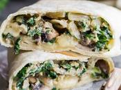 Healthy Breakfast Burritos with Kale, Mushrooms Feta