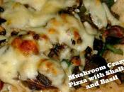 Homemade Pizza with Mushrooms, Shallots, Basil