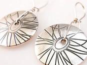 Fine Silver Flower Discs with Sterling Kidney Wire Earrin...