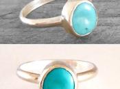 Turquoise Solitaire Stacking Sterling Silver Ring Darli...