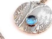 Blue Topaz Fine Silver with Labradorite Necklace
