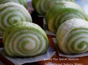 Green Spiral Mantou (Chinese Steamed 緑茶双色馒头卷 (Overnight Sponge Dough Method)