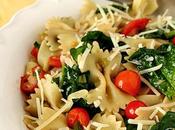 Pasta with Fresh Spinach, Tomatoes Roasted Garlic