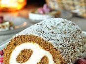 Pumpkin Roll with Cream Cheese Filling Sugared Cranberries