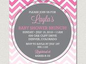 Pink Chevron Baby Shower Invitations