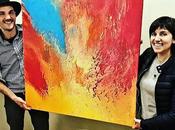 With Friend Elena. Want Your Own? Contact Info@benheine.com #painting #abstract #abstrait #creative #benheineart #dummy #art #peinture #acrylic #acrylicpainting #artist #benheine #belgium #colors #colorful #belgique