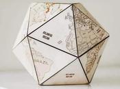 Icosahedron Wooden World Globe