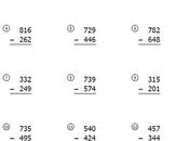 Digit Subtraction Regrouping Worksheet Free 3.NBT.2 Spring Themed With Each Problems Practicing Concept (borrowing).