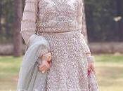 Pakistani Bridal Wear Peach Ruffled Maxi Back Train Style Dupatta