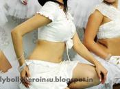 Kajal Sexy White MiniSkirt