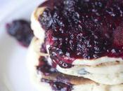 Blueberry Pancakes with Chocolate Chunks Black Berry Compote