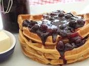 Whole Wheat Ricotta Waffles with Blueberry Sauce