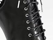 Shoe Alexander McQueen Leather Embroidered Velvet Lace-Up Ankle Boots