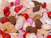Strawberry Cheesecake Puppy Chow with Dark Chocolate Accent
