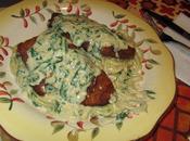 Happy Boyfriend Dinner Recipe: Breaded Chicken with Spinach Cream Sauce Over Linguine
