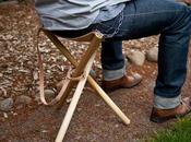 Wood&amp;Faulk; Folding Tripod Campstool