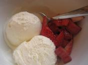 Wine Cream with Strawberry Rhubarb Compote