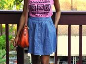 Weekend Chic: Tribal Print Muscle Denim Skirt