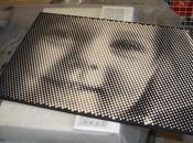 Beautiful Halftone Photos Drilled Plywood