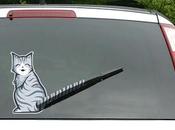 Moving Tail Kitty Decal