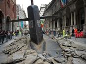 Huge Submarine Bursts Through Streets Milan