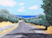 Painting Road Olive Grove, Samos Island, Greece